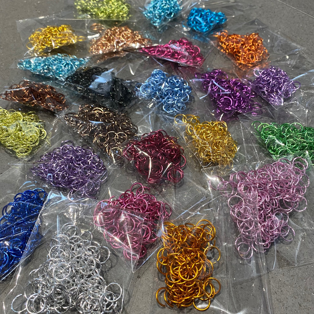 10mm Coloured Aluminium jump rings