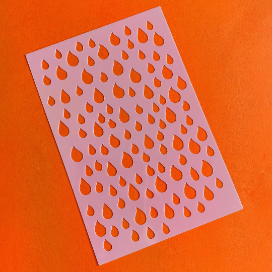 Raindrop Reusable Plastic Stencil / Texture Screen