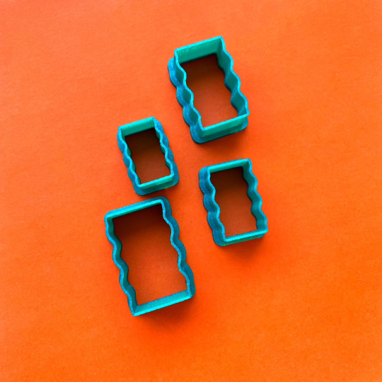 Wavy rectangle Abstract Shape Polymer Clay Cutter